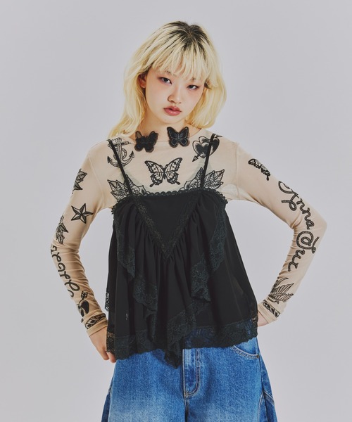 litmus YUUNA ICHIKAWA タトゥー　シアートップス tシャツ nycタトゥーシアートップス レディース : ZOZOTOWN Yahoo!店