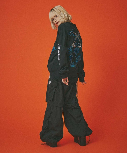 GALFYガルフィー チカーノがるTeeトライバル柄袖プリントロンT長袖Tシャツ GALFY tシャツ GALFY（ガルフィー）チカーノがるTee/トライバル