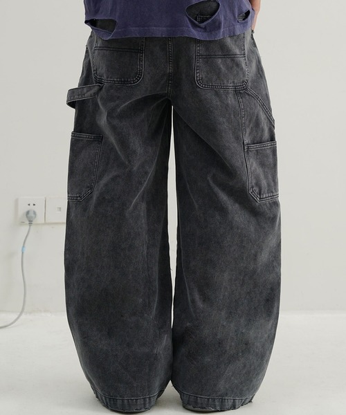 MASONPRINCE カーゴパンツ ルーズフィット ウォッシュ加工 カーゴ