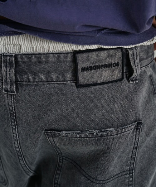 MASONPRINCE カーゴパンツ ルーズフィット ウォッシュ加工 カーゴ