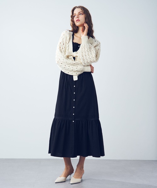 DEICY（デイシー） ワンピース コットンレースストライプワンピース
