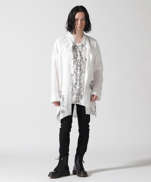 KMRii シャツ KMRii/ケムリ/別注Stand Collar Layer Shirt