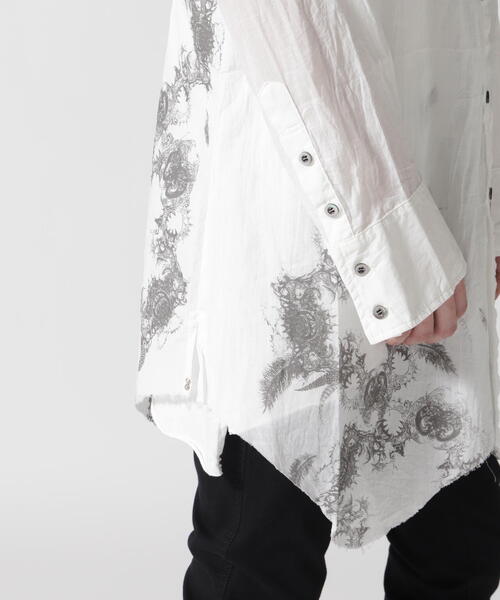 KMRii ケムリ ドレスシャツ KMRii tシャツ KMRii/ケムリ/別注SKULL FLOWER TEE メンズ