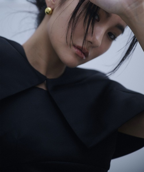 KINO THE KEI ジャケット ノーカラージャケット サテン ケープ