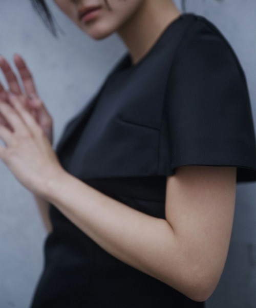 KINO THE KEI ジャケット ノーカラージャケット サテン ケープ