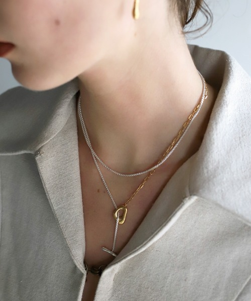 TEN. MIX SILVER 18KGP ポウムラリエット　ネックレス TEN. ネックレス SILVER 18KGP ポウムラリエット レディース メンズ