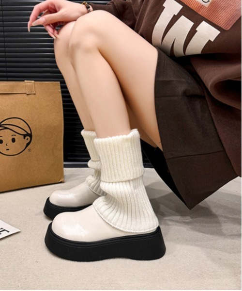 サンダル WEGO/ラウンド厚底フェイクレザースリッポンサンダル レディース | WEGO | 09