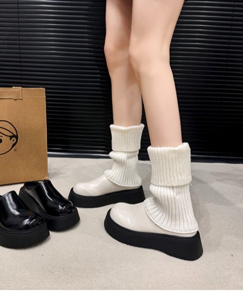 サンダル WEGO/ラウンド厚底フェイクレザースリッポンサンダル レディース | WEGO | 11