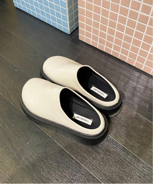 サンダル WEGO/ラウンド厚底フェイクレザースリッポンサンダル レディース | WEGO | 12