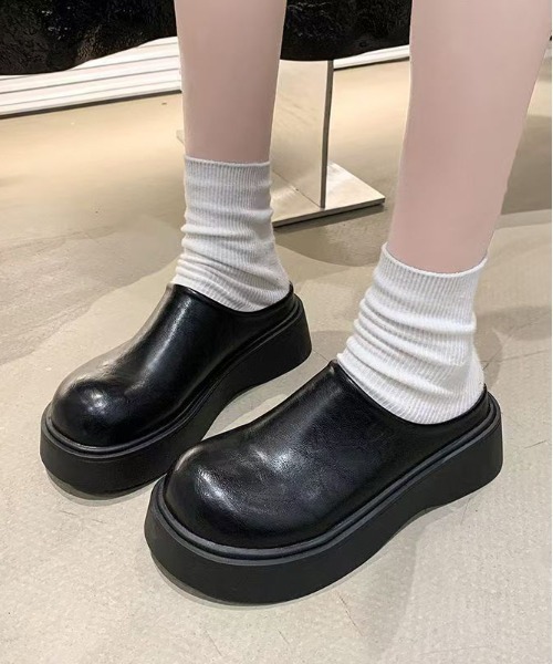 サンダル WEGO/ラウンド厚底フェイクレザースリッポンサンダル レディース | WEGO | 03