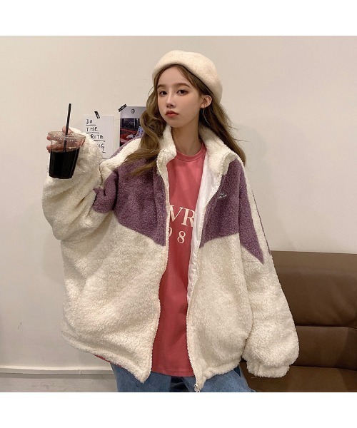 「DEVICE」 ジップアップブルゾン FREE パープル レディース_画像5