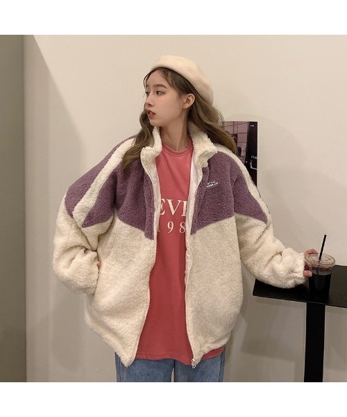 「DEVICE」 ジップアップブルゾン FREE パープル レディース_画像7