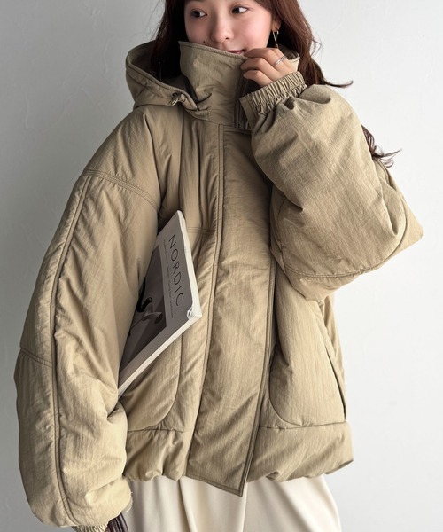 新品未使用！GYDA ベージュ ダウンジャケット フード付き　S 新品未使用！GYDA ベージュ ダウンジャケット フード付き S