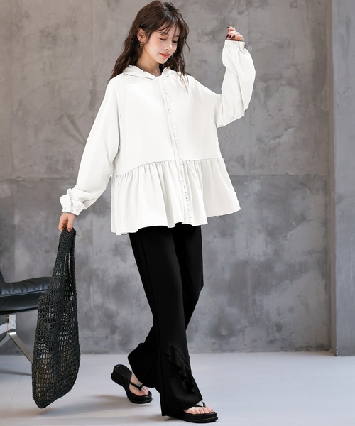 ZARA - メゾンドドルチェ　ラッシュガード　フリル　長袖　プール　海　ビーチ　【新品】 メゾンドドルチェ ラッシュガード フリル 長袖 プール 海 ビーチ