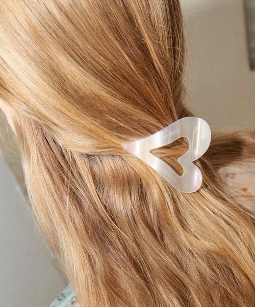 GOLDY ヘアクリップ マーブル ハート ライン ヘアー クリップ