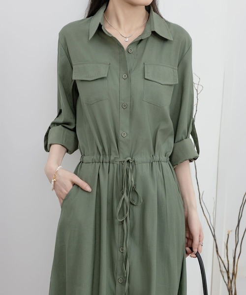 クリステンセンドゥノルド リネン 切替 ロング シャツ ワンピース 長袖 KristenseN DU NORD クリステンセンドゥノルド Shirt dress [I