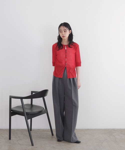LIAN tシャツ フロントホールシアーカットトップス レディース