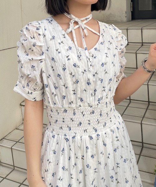 NOMAE ワンピース クロスストラップFlowerワンピース : ZOZOTOWN