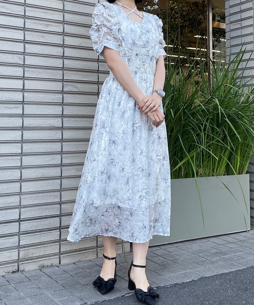 NOMAE ワンピース NOMAE ワンピース プリーツ異素材シアーテーラードワンピース