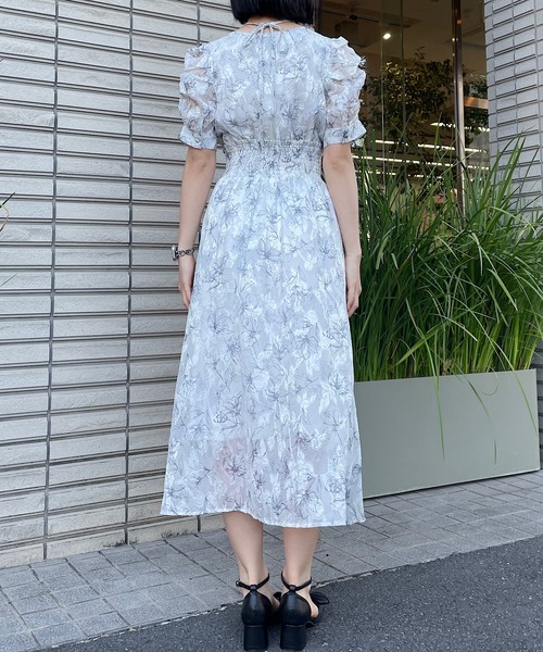 NOMAE（ノーマエ） ワンピース 半袖 クロスストラップFlowerワンピース