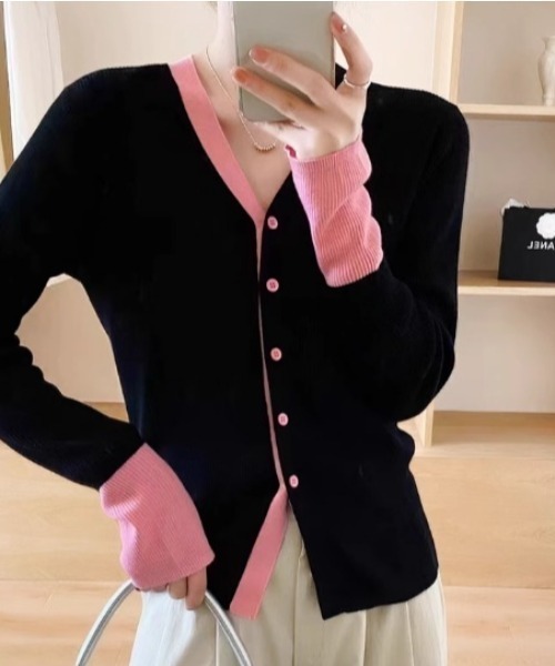 「deux amour」 ニットカーディガン FREE アイボリー レディース_画像3