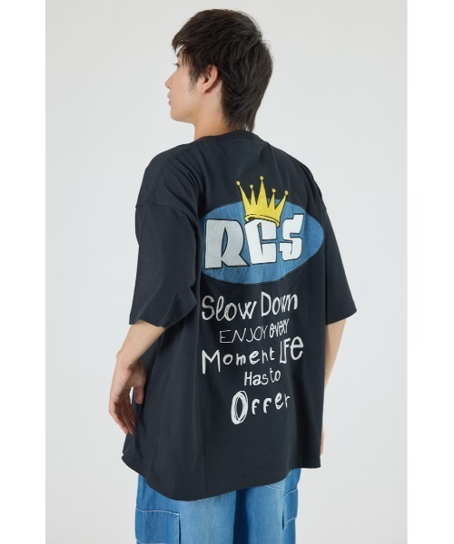 大人気!mnml★ロデオ Tシャツ RODEO CROWNS WIDE BOWL tシャツ デニムクラウンTシャツ メンズ