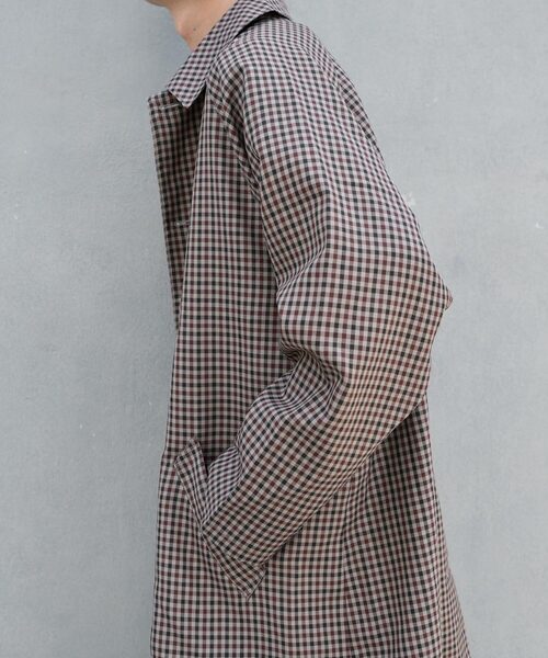 「kutir」 ステンカラーコート MEDIUM ブラック メンズ_画像4