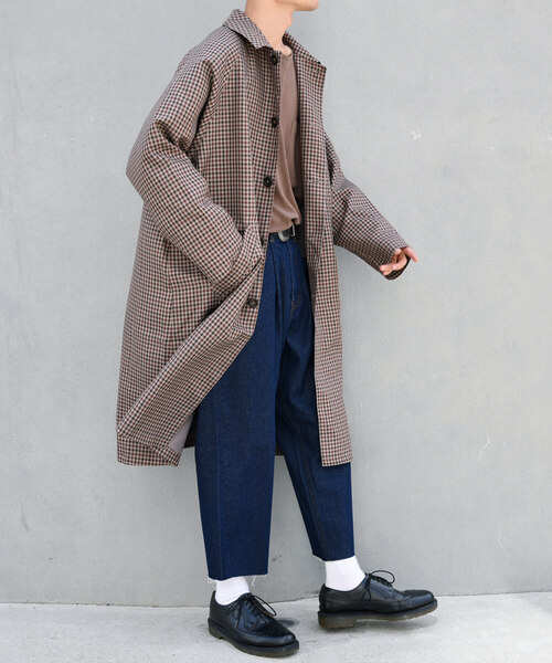 「kutir」 ステンカラーコート MEDIUM ブラック メンズ_画像7