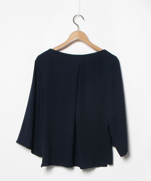 「green label relaxing」 7分袖ブラウス LARGE ネイビー レディース