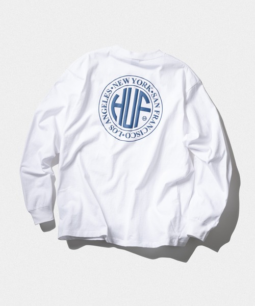 HUF ロゴ入り 長袖Tシャツ Lサイズ ホワイト/グリーン HUF 「HUF」 長袖Tシャツ LARGE ホワイト メンズ : ZOZOTOWN