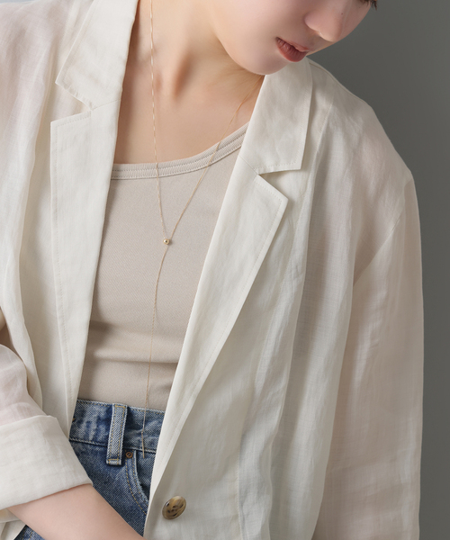 Lilas ネックレス 「WEB限定」5mmボールYチェーンネックレス K10 