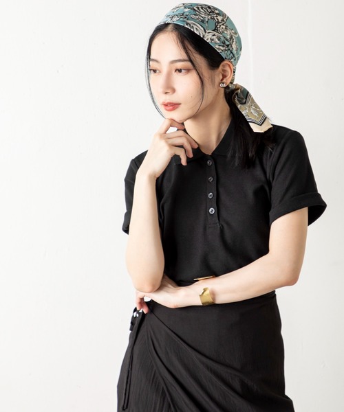 ポロシャツ ポロ 「VANSPORTS」エフォートレスな女性らしさが薫る！ベーシックなのに品よく決まる、大人の無地鹿の子半袖ポロシャツ レディース | MILLION CARATS | 15