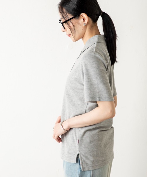 ポロシャツ ポロ 「VANSPORTS」エフォートレスな女性らしさが薫る！ベーシックなのに品よく決まる、大人の無地鹿の子半袖ポロシャツ レディース | MILLION CARATS | 19