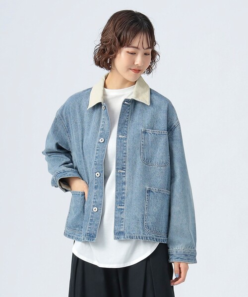 カバーオール 襟 コーデュロイ カバーオール ジャケット レディース