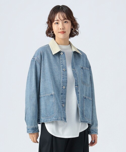 BEAMS HEART カバーオール 襟 コーデュロイ ジャケット レディース