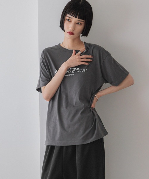 LOWRYS FARM tシャツ カラーロゴTシャツ 574826 レディース