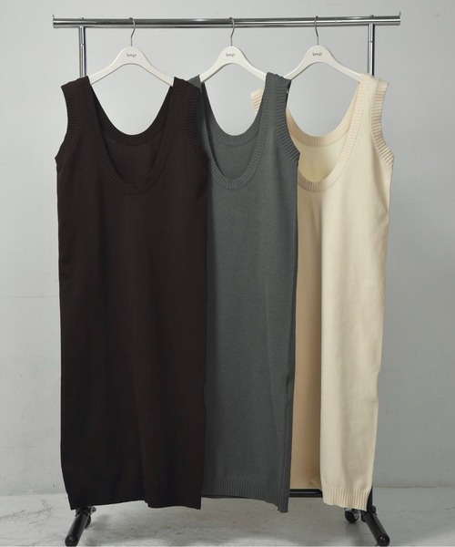 lawgy gown roll vest ロングベスト lawgy（ラウジー） ベスト ジレ u neck long vest / uネックロング