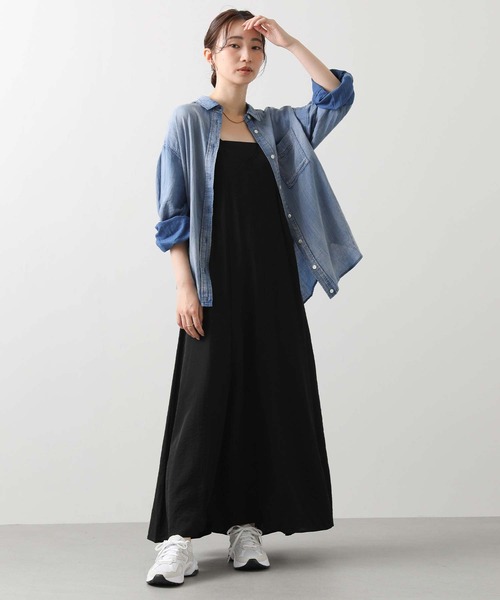 Gready Brilliant ネイビー ドット キャミソールロングワンピース Gready Brilliant ワンピース LUドットキャミワンピース