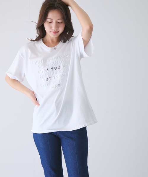 JAYRO（ジャイロ） tシャツ キラキラロゴTシャツ レディース