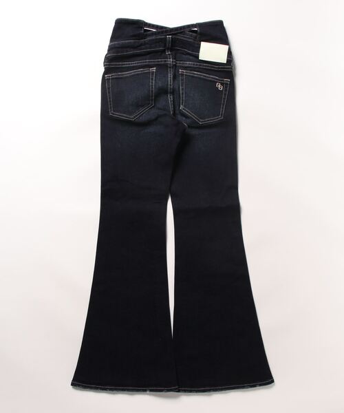 「GYDA」 加工ブーツカットデニムパンツ SMALL ライトブルー レディース