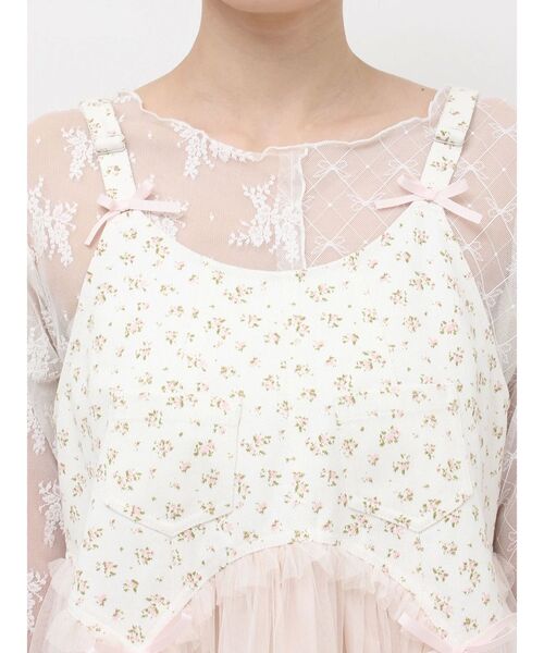 merry jenny ピンク petit flowerチュールキャミワンピース merry jenny petit flowerチュールキャミワンピース ピンク