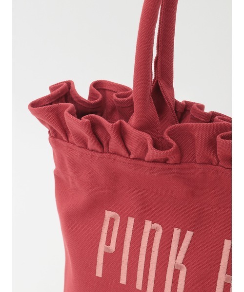 ピンクハウス　フリルバック　新品未使用 PINK HOUSE トートバッグ ロゴ刺繍フリルバッグ レディース