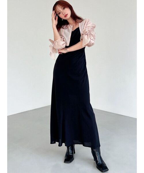 R♡　レディース　BLK XS RESEXXY（リゼクシー） ブルゾン アウター ビッグリボンシアーブルゾン