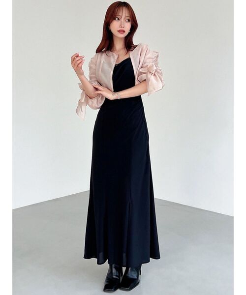 R♡　レディース　BLK XS RESEXXY（リゼクシー） ブルゾン アウター ビッグリボンシアーブルゾン