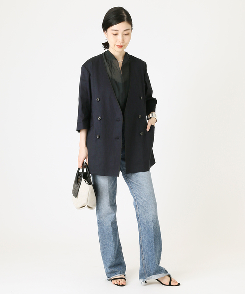JOURNAL STANDARD L'ESSAGE コート ネイビー 38 journal standard L'essage（ジャーナルスタンダード レサージュ