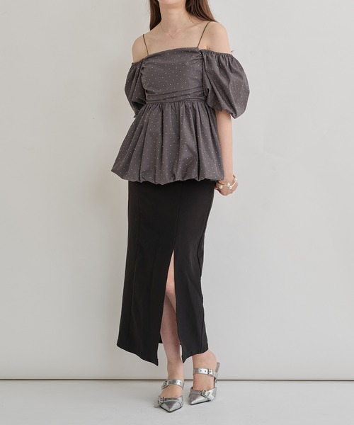 「Ambre Neige」 半袖ブラウス FREE オフホワイト レディース_画像5