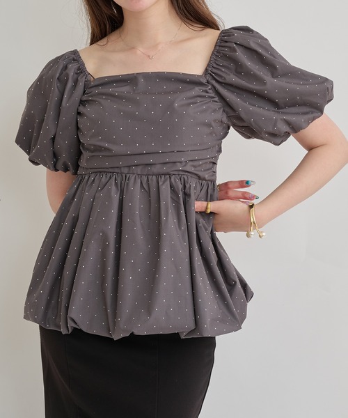 「Ambre Neige」 半袖ブラウス FREE オフホワイト レディース_画像9