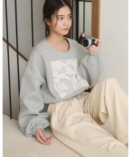 moi tytto（モイテュット） トレーナー スウェット レース切替PO