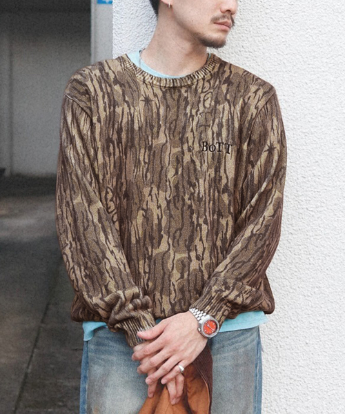 BoTT（ボット） セーター ニット Camo Printed Knit メンズ : ZOZOTOWN