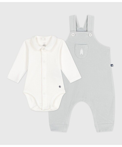 プチバトーロンパースセット PETIT BATEAU（プチバトー） ベビー服 ロンパース ベビー3点セット